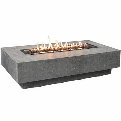 Hampton Fire Table Outdoor Fire Pit 56" X 32" Cast Concrete Firepit