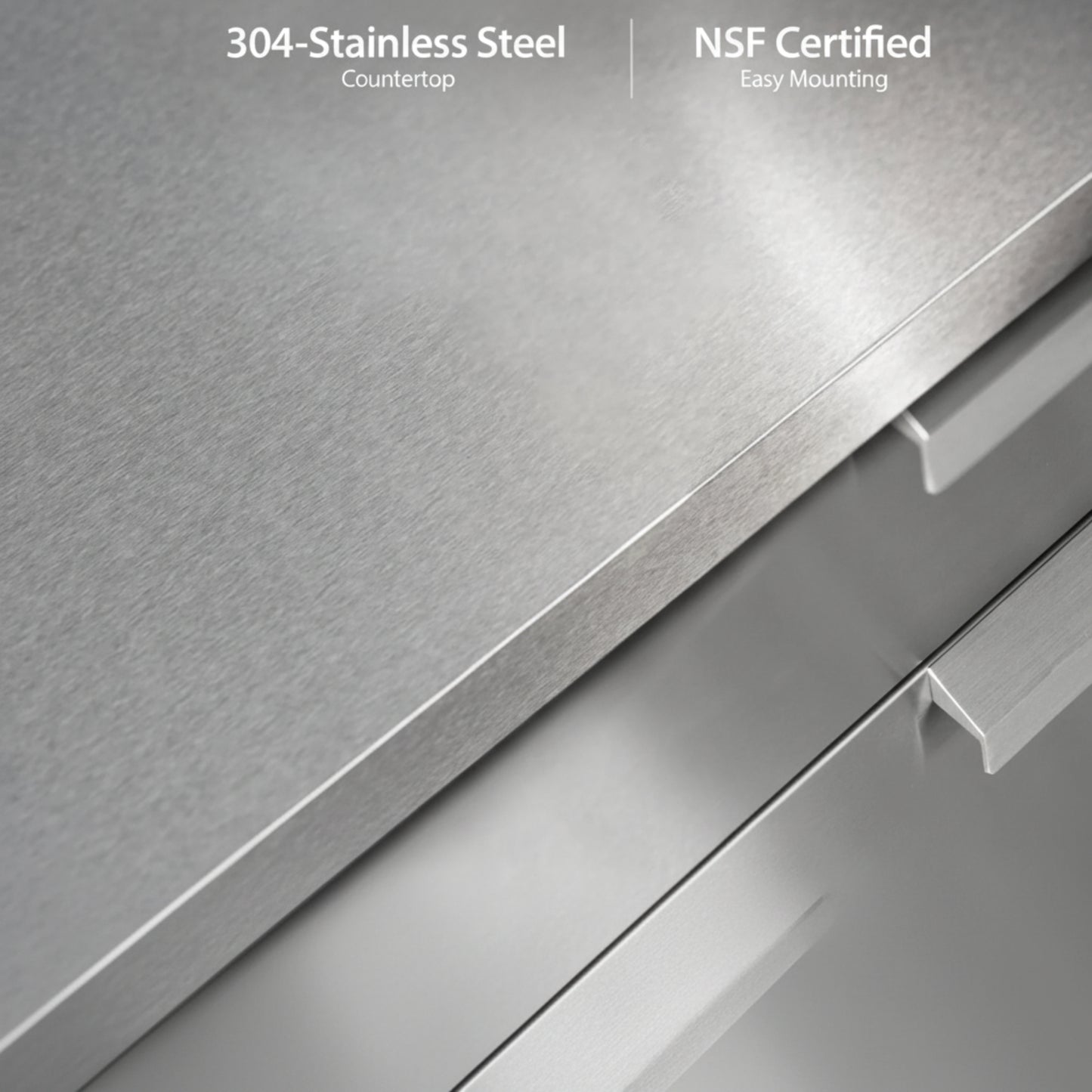 Newage Products Outdoor Kitchen 4 Piece Cabinet Set in Stainless Steel with Countertop and Covers
