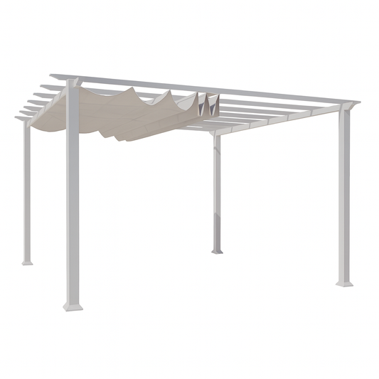Paragon Outdoor Florence 11 Ft. X 11 Ft. Aluminum Pergola in White Finish and White Canopy